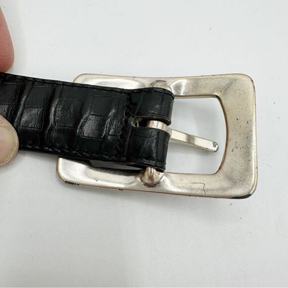 Vintage Y2K Brighton Brown & Black Reversible Croc Embossed Leather Belt Medium‎ - Picture 11 of 12